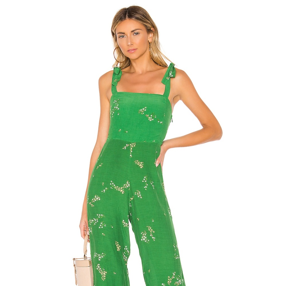 Faithfull the Brand Green Floral Elsa Jumpsuit